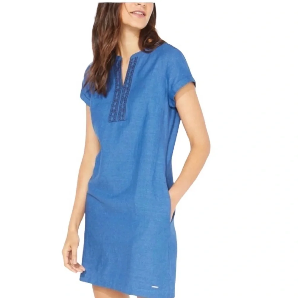 Beachlunchlounge Chambray Embroidery Dress M - Picture 2 of 7